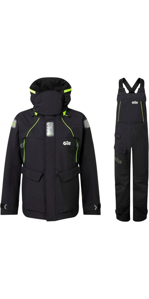 2026 Gill Womens OS2 Offshore Jacket & Trouser Sailing Suit GWOOJATCSB - Black
